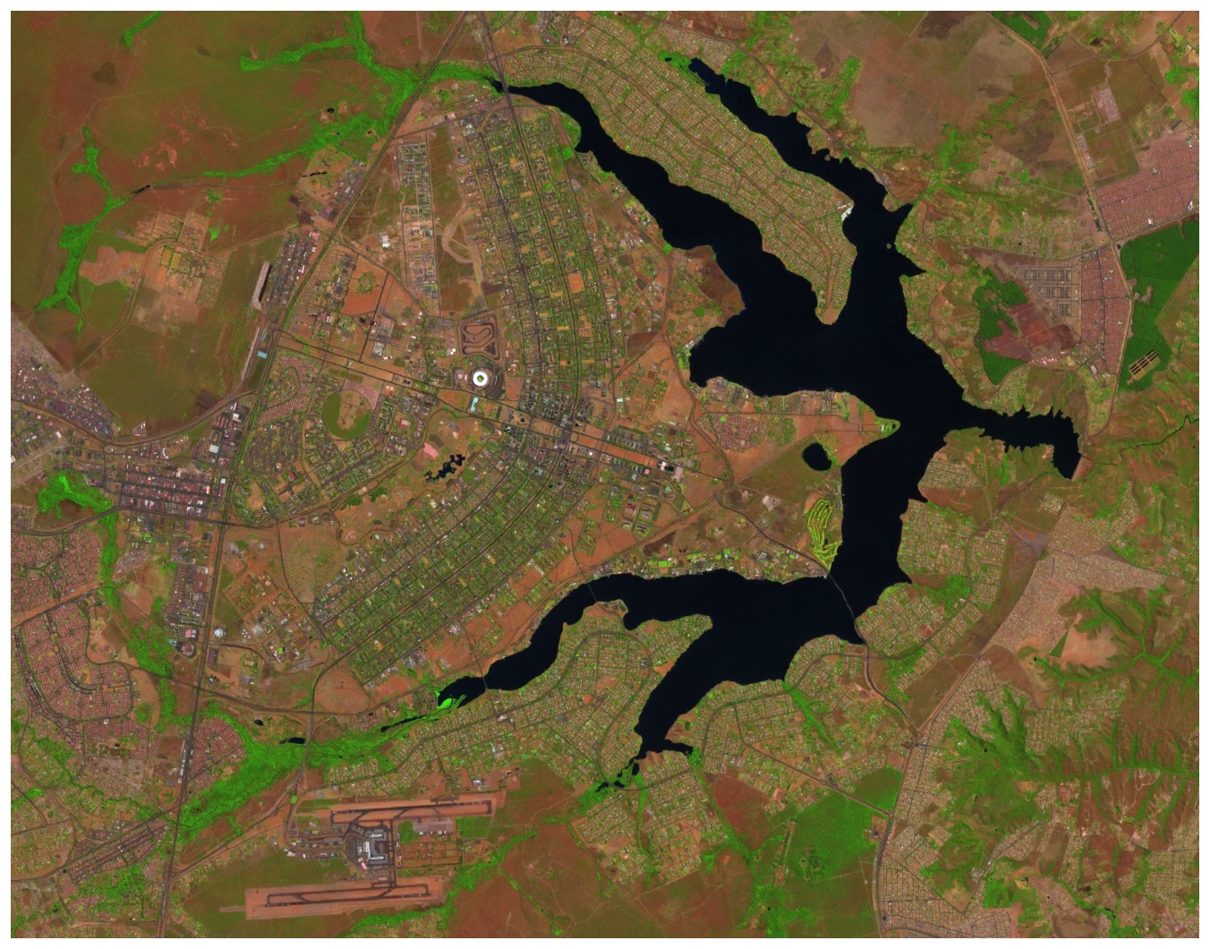 Imagem Sentinel-2 do Distrito Federal em outubro de 2020